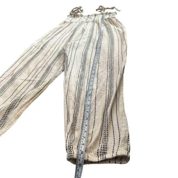 Hatch Maternity Stripe Smocked Jumpsuit Cream Size 1 Small Coastal Beachy Scandi - Picture 8 of 10